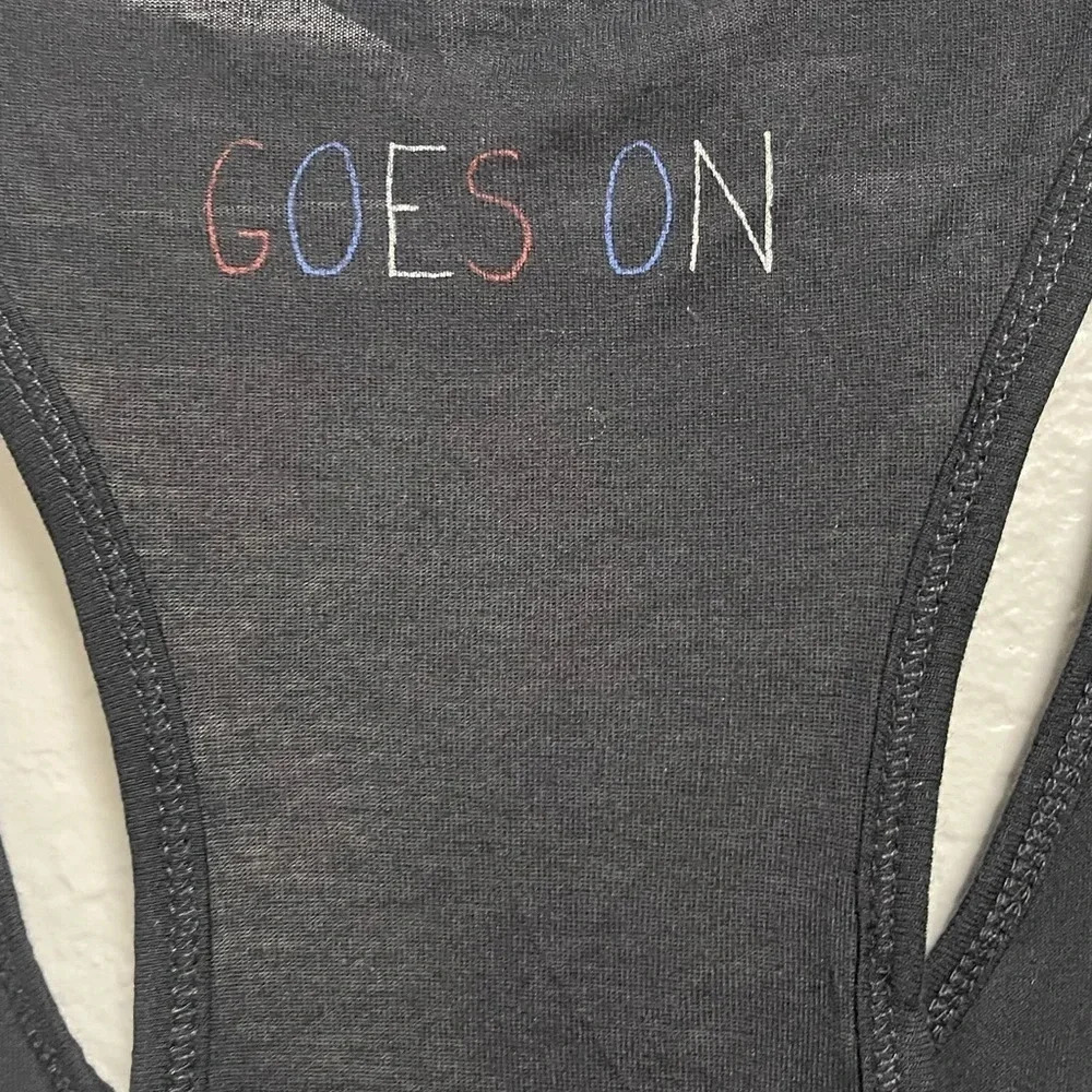 BCBGeneration Racer Back Black Tank with Rainbow Print XS - Picture 3 of 4